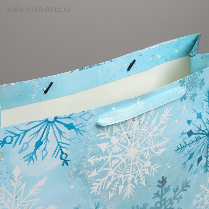 Пакет подарочный новогодний ламинированный «Морозный день», XL 49 х 40 х 19 см, Новый год Пакет подарочный новогодний ламинированный «Морозный день», XL 49 х 40 х 19 см, Новый год