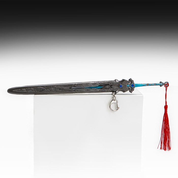Сувенирное оружие подвесное мини Сувенирное оружие подвесное мини "Меч Арта", брелок, 27 см, серебристый с голубым