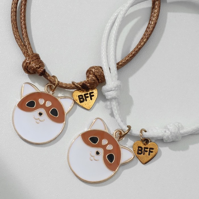 Браслеты «Неразлучники» корги мордочки, цвет бело-коричневый, d=6 см Браслеты «Неразлучники» корги мордочки, цвет бело-коричневый, d=6 см