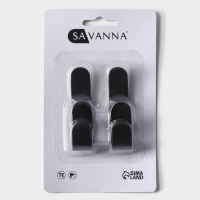 Крючки самоклеющиеся SAVANNA Black Loft, 4 шт, металл, 2,8×5,5×1,8 см, цвет чёрный