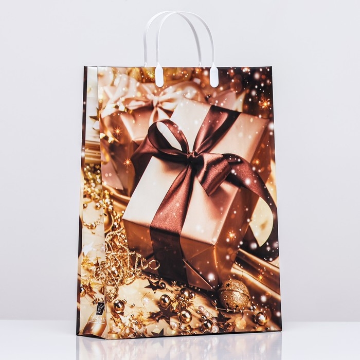 Новый год. Пакет  Новый год. Пакет "Посылка", мягкий пластик, 42х32 см.