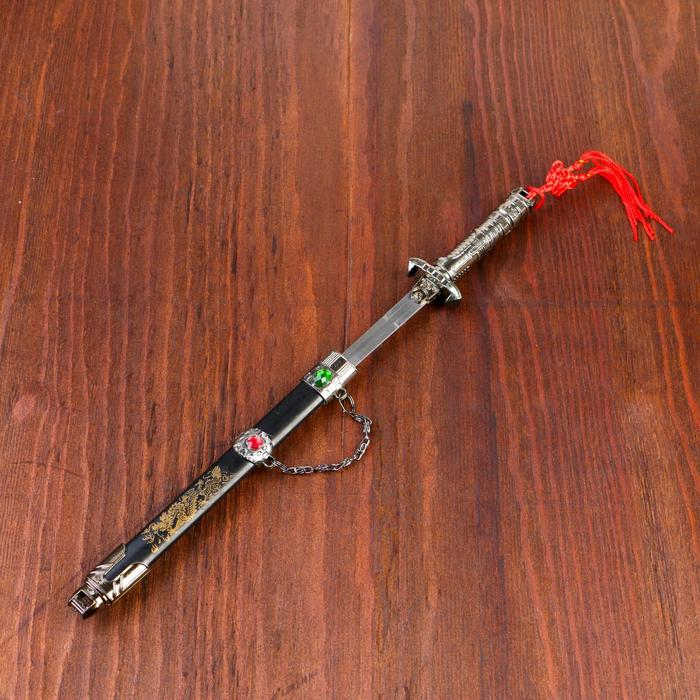 Сувенирный кинжал на подставке, на ножнах дракон, рукоять в форме светового меча, 25 см Сувенирный кинжал на подставке, на ножнах дракон, рукоять в форме светового меча, 25 см