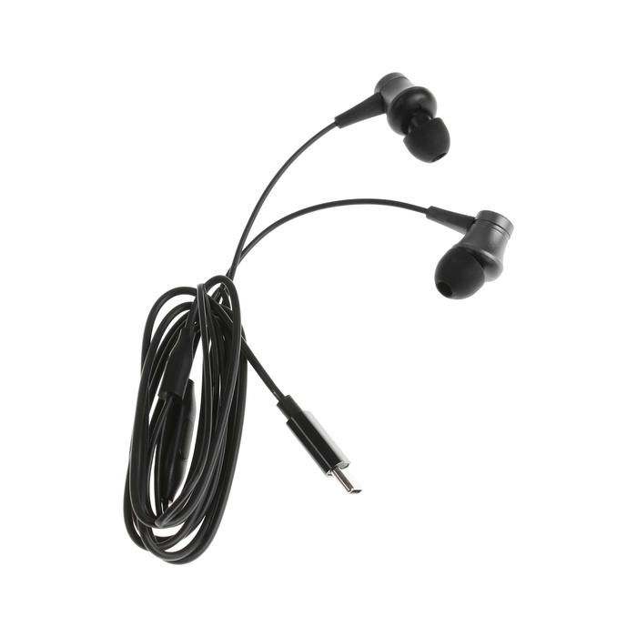Наушники CB-53, проводные, вакуумные, микрофон, 1 м, Type-C, чёрные Наушники CB-53, проводные, вакуумные, микрофон, 1 м, Type-C, чёрные