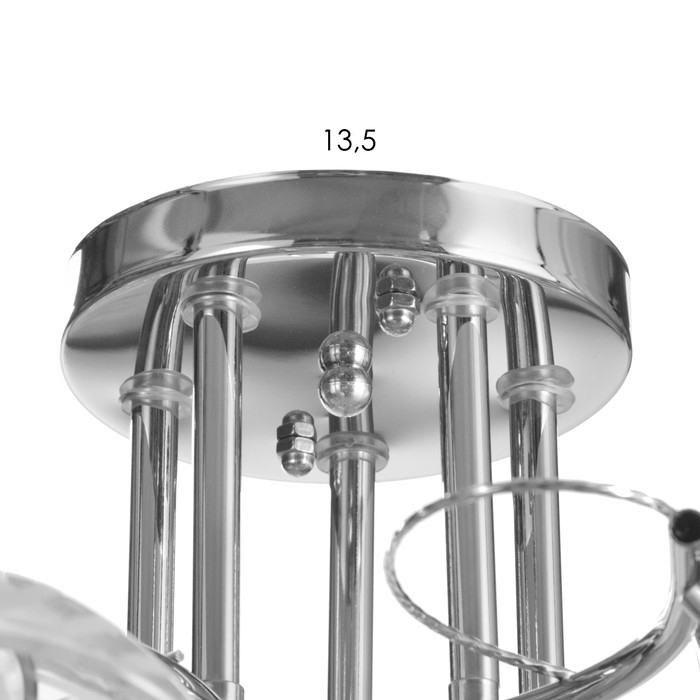 Люстра Люстра "Нора" 5х60Вт Е27 Хром 56х56х26см