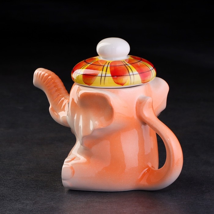 Чайник гжель «Слоненок Митя», бело-синий,керамика, Чайник гжель «Слоненок Митя», бело-синий,керамика,