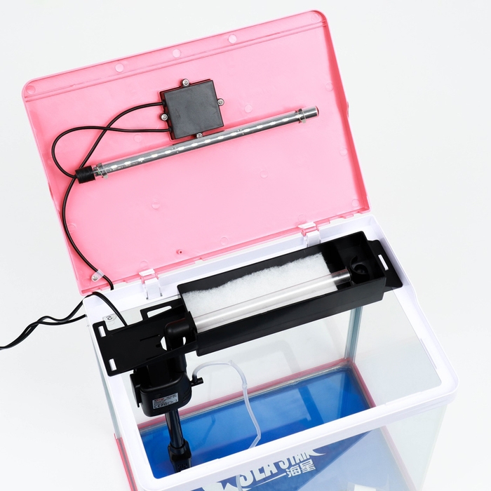 Аквариум SeaStar HX-390F в комплекте: LED-лампа 3х цветная, 7 режимов, фильтр, 30 л, красный 99336 Аквариум SeaStar HX-390F в комплекте: LED-лампа 3х цветная, 7 режимов, фильтр, 30 л, красный 99336