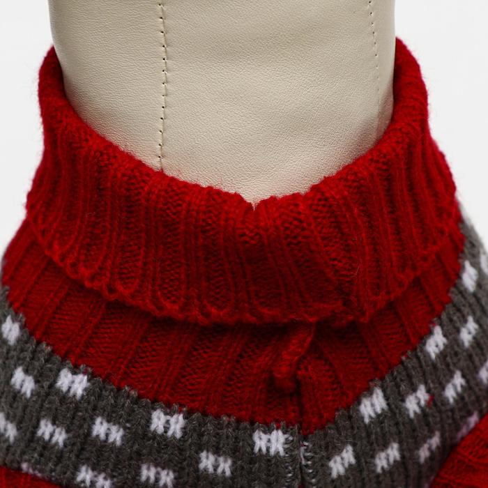 Свитер  Свитер "Бегущие олени", 3XL (ДС 46, ОШ 46, ОГ 38-64 см), бордовый