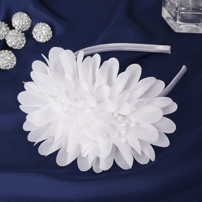 Ободок для волос  Ободок для волос "Выбражулька" волна, 0,9 см, белый