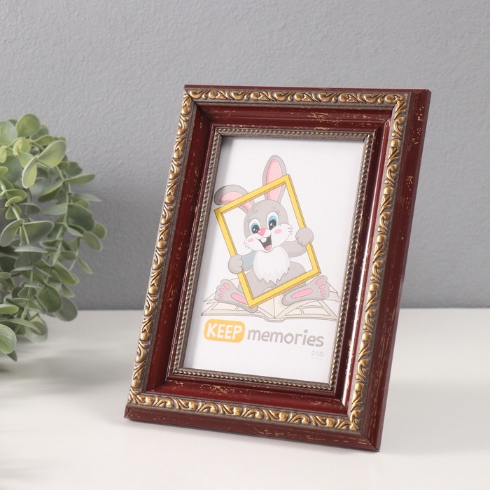 Фоторамка пластик Фоторамка пластик "Вавилон" 10х15 см, красно-бордовый