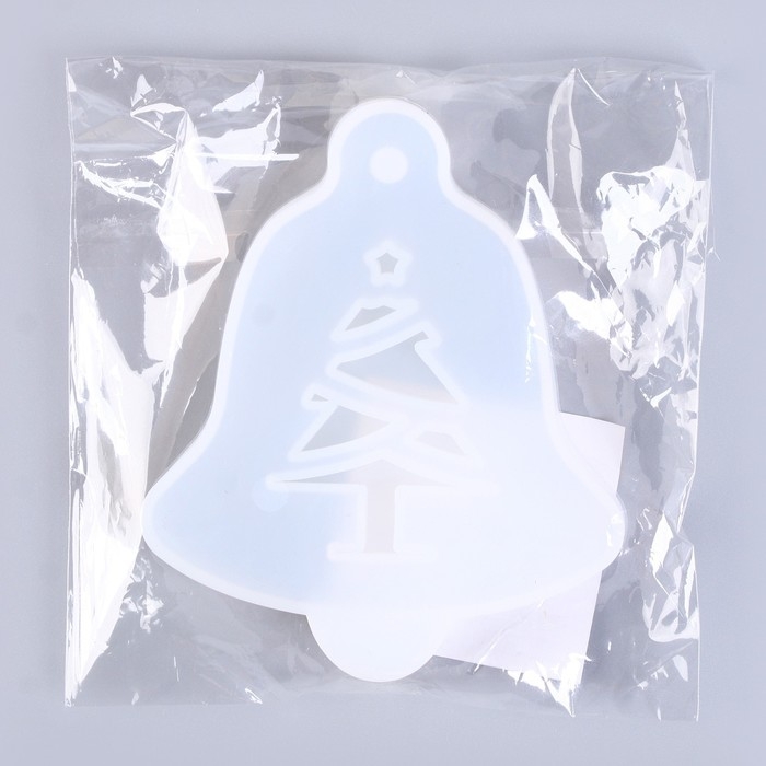 Форма силиконовая универсальная, подвеска «Колокольчик с ёлочкой»