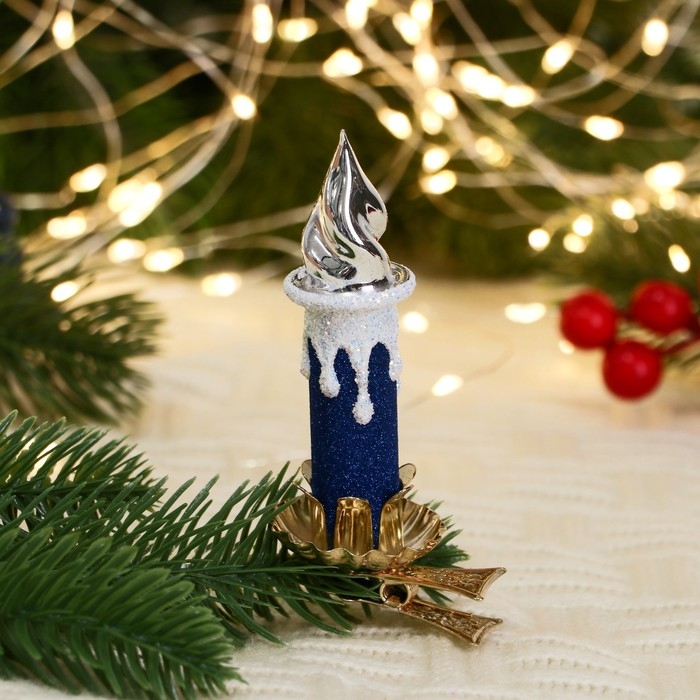 Ёлочная игрушка Ёлочная игрушка "Свеча" h-8,7 см, микс