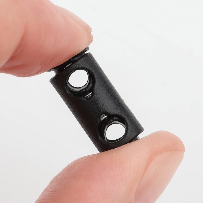 Фиксатор для шнура, двойной, d = 4 мм, 8 × 25 мм, 50 шт, цвет чёрный Фиксатор для шнура, двойной, d = 4 мм, 8 × 25 мм, 50 шт, цвет чёрный