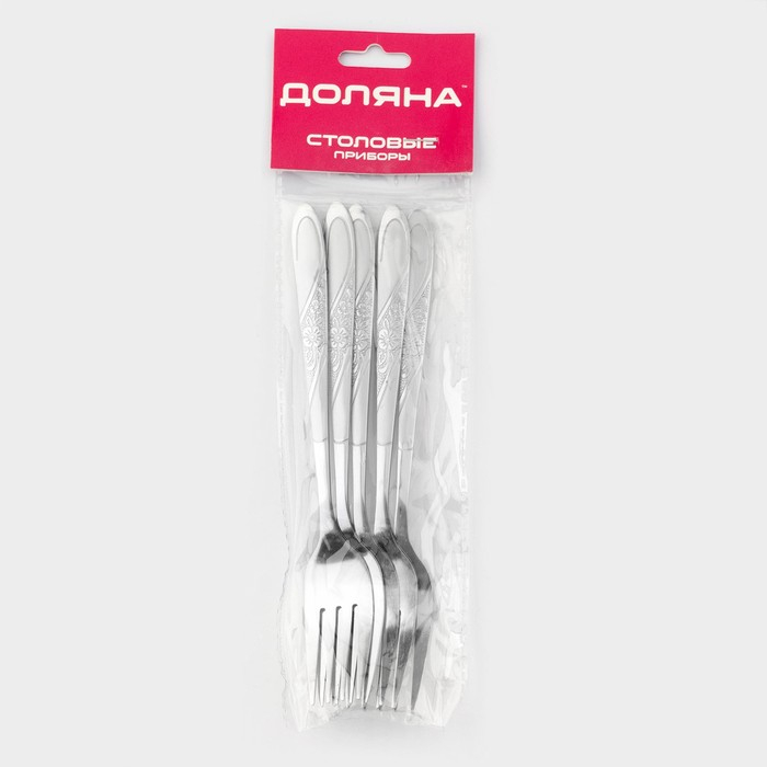 Набор вилок столовых из нержавеющей стали Доляна «Антураж», h=18,5 см, 6 шт, цвет серебряный Набор вилок столовых из нержавеющей стали Доляна «Антураж», h=18,5 см, 6 шт, цвет серебряный