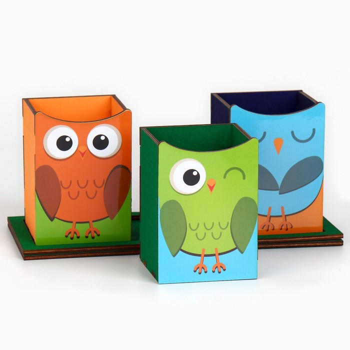 Органайзер для канцелярии тройной, на подставке «Сова», 6,5 х 6,3 х 9,2 см Органайзер для канцелярии тройной, на подставке «Сова», 6,5 х 6,3 х 9,2 см