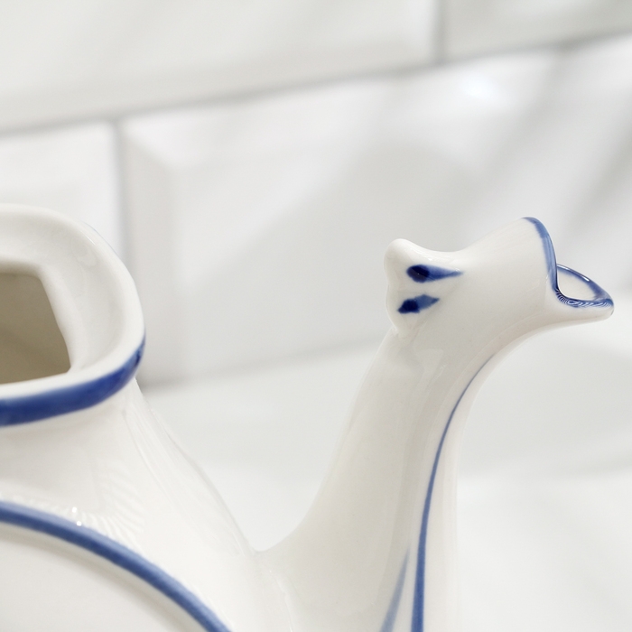 Чайник Чайник "Сова", 22 х 8 х 20 см, гжель, кобальт