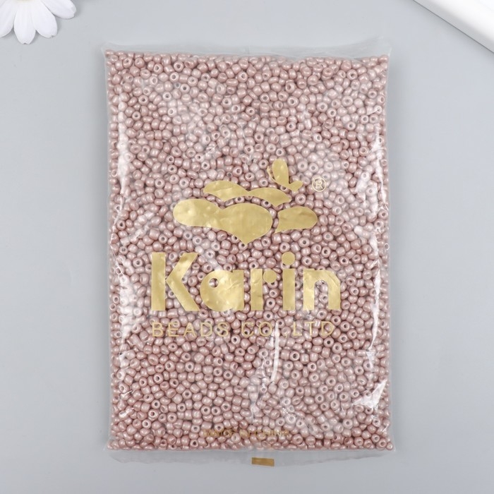 Бисер стекло 6/0  Бисер стекло 6/0 "Бледно-песочный" макарун, глянец 450 гр