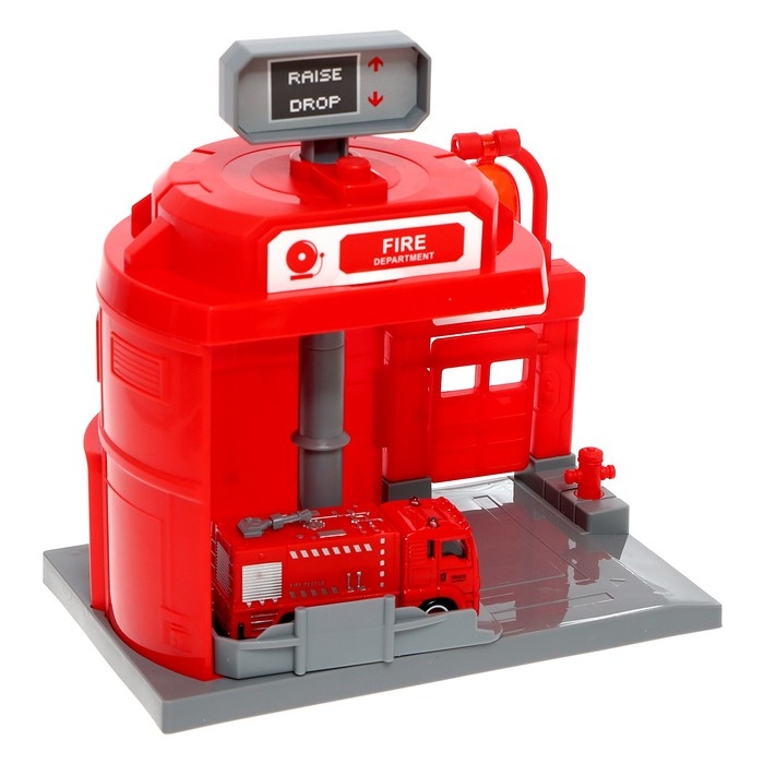 Парковка &laquo;Пожарная&raquo;, с подъёмом, машинка опускается с кнопки, звонит колокол, МИКС