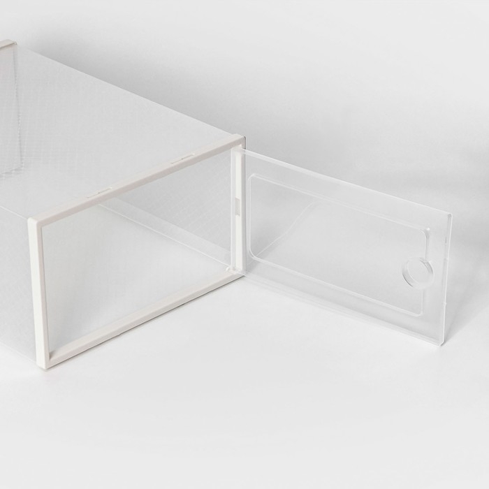 Коробка для хранения обуви с дверцей Доляна Middle size, 24×33×14 см, 2 шт