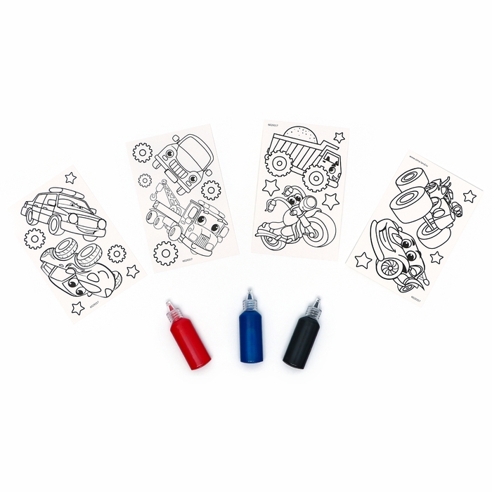 Набор для творчества «Раскрась витражики-машинки», 20 шт. в пакете Набор для творчества «Раскрась витражики-машинки», 20 шт. в пакете