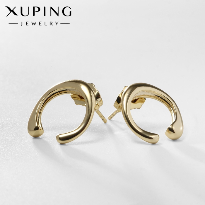 Серьги металл XUPING подкова, цвет золото Серьги металл XUPING подкова, цвет золото