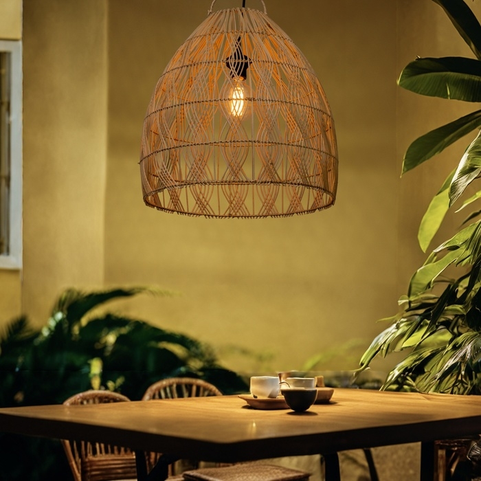 Светильник потолочный из ротанга Светильник потолочный из ротанга "Альдо" 1х120Вт, Е27, 45х45х45 см