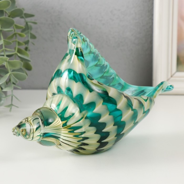 Сувенир стекло Сувенир стекло "Раковина с узором волн" под муранское стекло 21х9х12 см