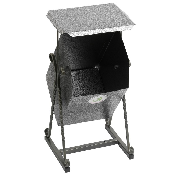 Урна уличная Урна уличная "Квадратная на гнутых ножках" с крышей 22 л, серая, бак 0,5 мм, 63 х 33 х 33 см