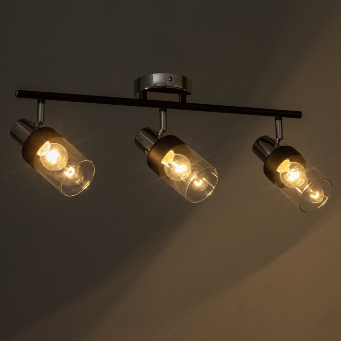 Светильник Светильник "Масуми " 3х40 Вт Е14 черный/хром 58х10х20см