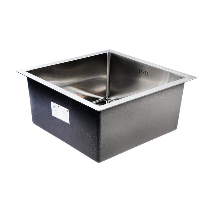 Мойка кухонная GERHANS K34444, врезная, 440 х 440 х 220 мм,  толщина 1,0 мм, с сифоном Мойка кухонная GERHANS K34444, врезная, 440 х 440 х 220 мм,  толщина 1,0 мм, с сифоном