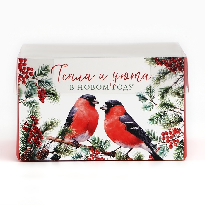 Коробка для капкейка «Тепла и уюта», 16 х 16 х 10 см, Новый год Коробка для капкейка «Тепла и уюта», 16 х 16 х 10 см, Новый год