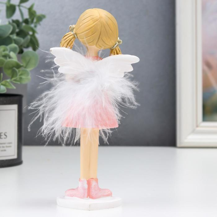 Сувенир полистоун  Сувенир полистоун "Ангел-малышка с хвостиками, с сердечком" пух 16х5,5х7,5 см