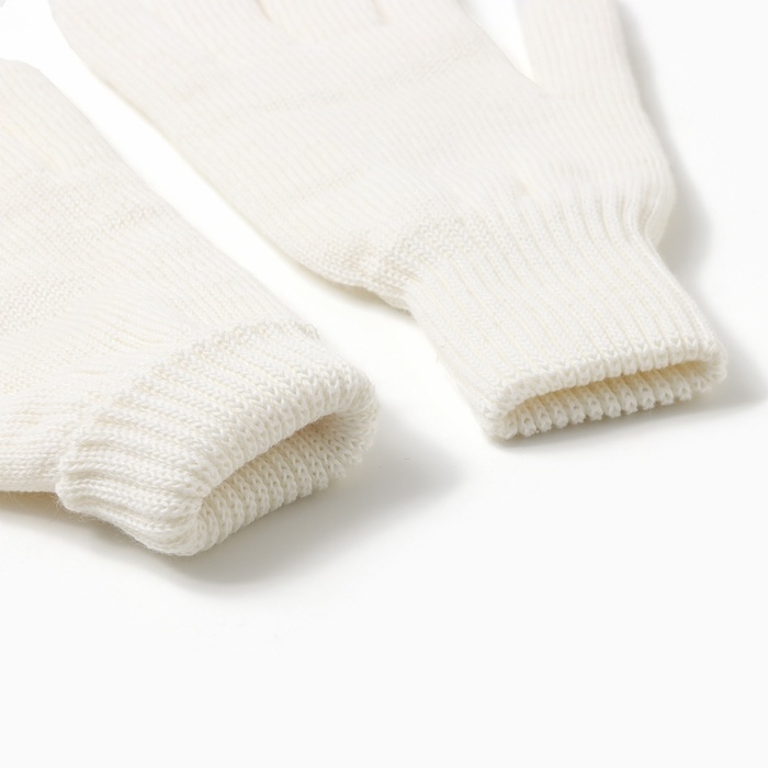 Перчатки двойные, цвет белый, р-р 20 Перчатки двойные, цвет белый, р-р 20