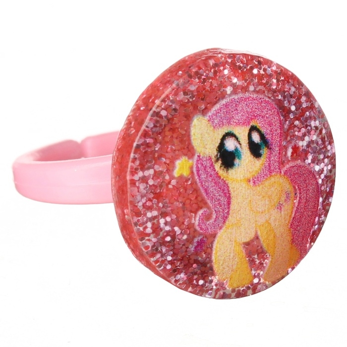 Набор колец на голографической подложке Набор колец на голографической подложке "Пони" 5 шт, My Little Pony МИКС