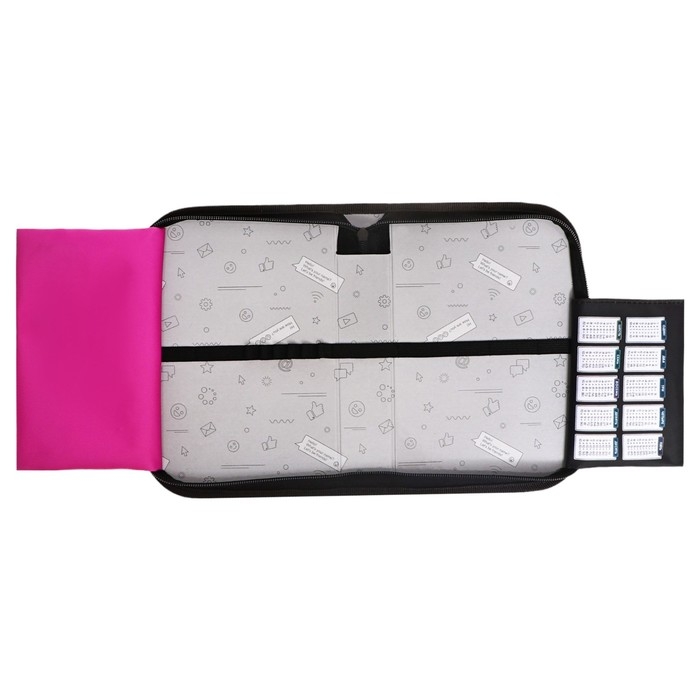 Пенал 1 секция 140 х 210 х 40 мм, откидной карман и косметичка, тканевый, Calligrata TOP Content  Пенал 1 секция 140 х 210 х 40 мм, откидной карман и косметичка, тканевый, Calligrata TOP Content "Рыбки"