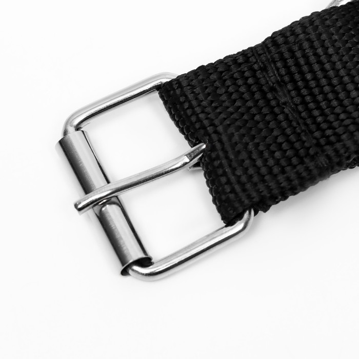 Ошейник двухслойный с вертлюгом, 58 х 3 см, полиэстер, черный Ошейник двухслойный с вертлюгом, 58 х 3 см, полиэстер, черный