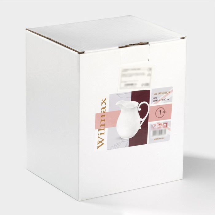 Кувшин фарфоровый Wilmax, 1,15 л, цвет белый Кувшин фарфоровый Wilmax, 1,15 л, цвет белый