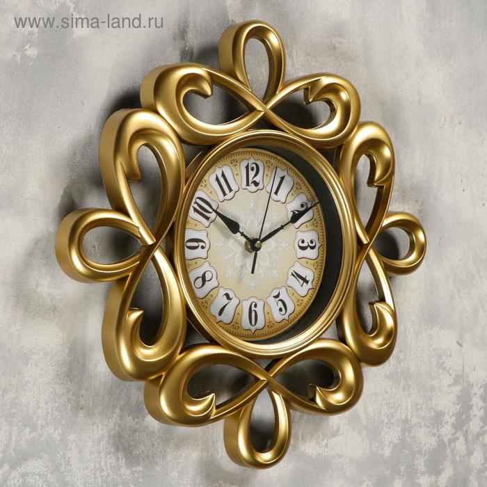 Часы настенные, серия: Интерьер, Часы настенные, серия: Интерьер, "Петли ажурные", плавный ход, d-39 см