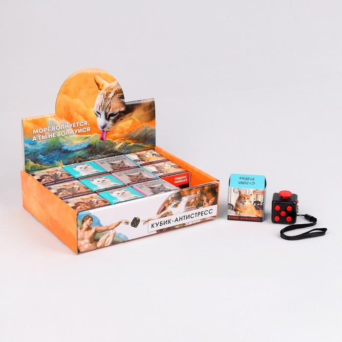 Фиджет кубик антистресс «Котики», МИКС, в шоубоксе