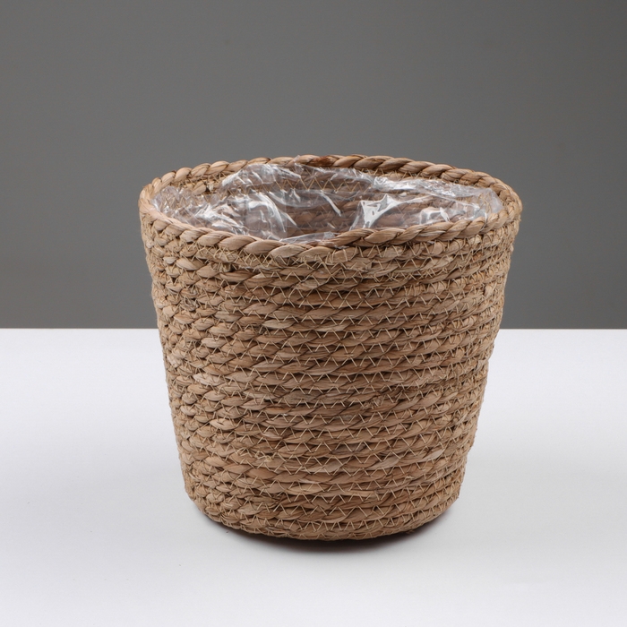 Кашпо плетеное  Кашпо плетеное "Сафари", 21,5х21,5х18,8 см, натуральный
