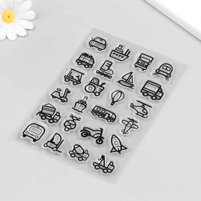 Штамп для творчества силикон Штамп для творчества силикон "Транспорт" 16х11 см