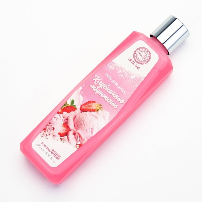 Гель для душа, 250 мл, аромат клубничного мороженого, AROMA SOUND by URAL LAB