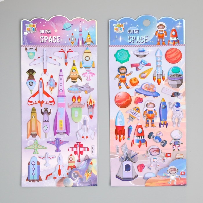 Наклейка пластик мягкие Наклейка пластик мягкие "Космос" МИКС 24,8х10,5 см