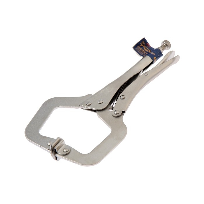 Зажим ручной ТУНДРА, точечный захват, подвижные губки, с фиксатором, 275 мм Зажим ручной ТУНДРА, точечный захват, подвижные губки, с фиксатором, 275 мм