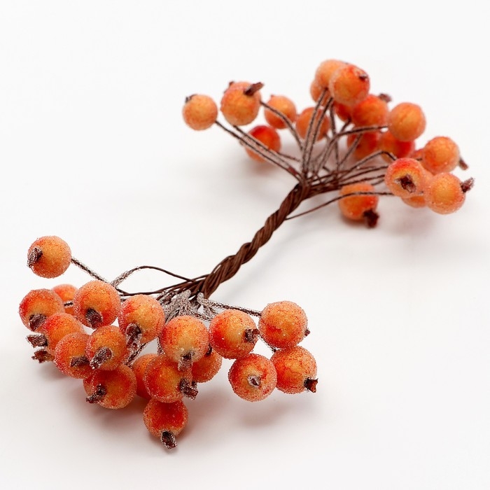 Новый год! Декоративные ягодки, оранжевые, 7 × 6 × 7 см, 40 ягод Новый год! Декоративные ягодки, оранжевые, 7 × 6 × 7 см, 40 ягод