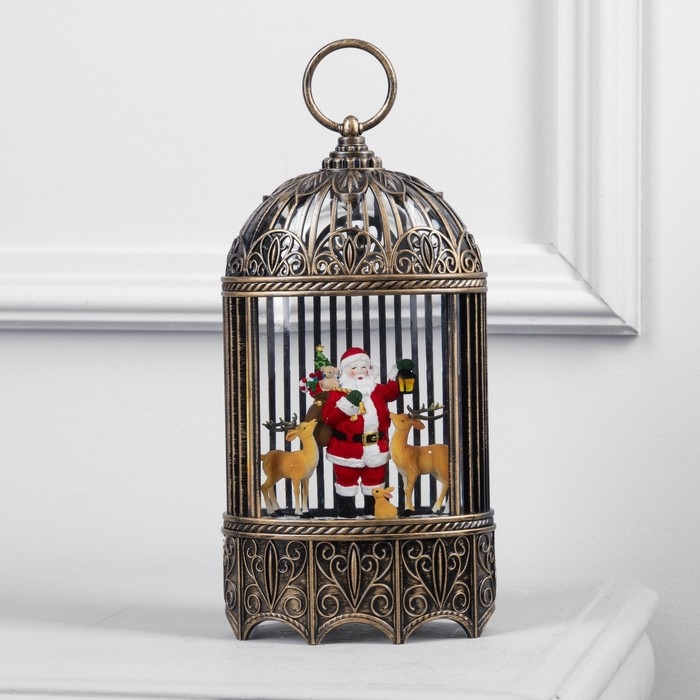 Светодиодная фигура «Фонарь с Дедом Морозом и оленями» 13 × 25.5 × 8 см, пластик, батарейки ААх3 (не в комплекте), USB, свечение тёплое белое Светодиодная фигура «Фонарь с Дедом Морозом и оленями» 13 × 25.5 × 8 см, пластик, батарейки ААх3 (не в комплекте), USB, свечение тёплое белое