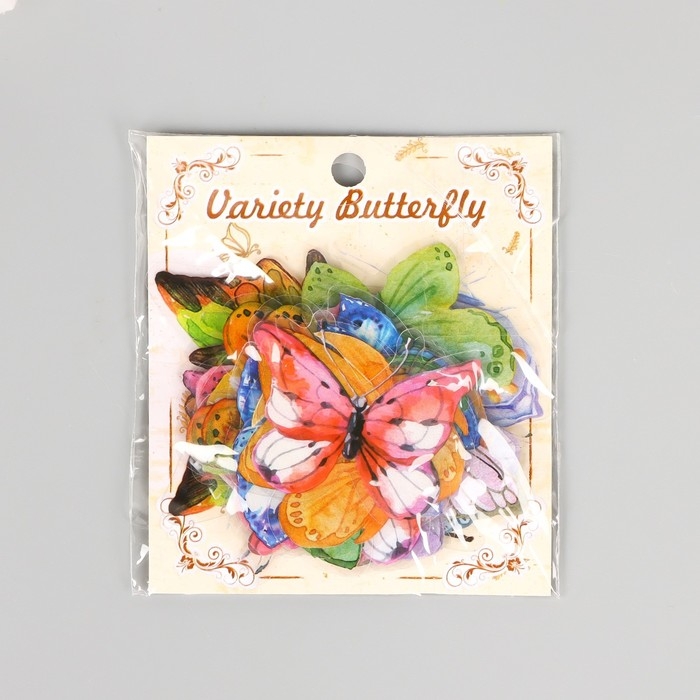 Наклейки PVC Наклейки PVC "Бабочки и акварель" набор 40 шт 8х7 см