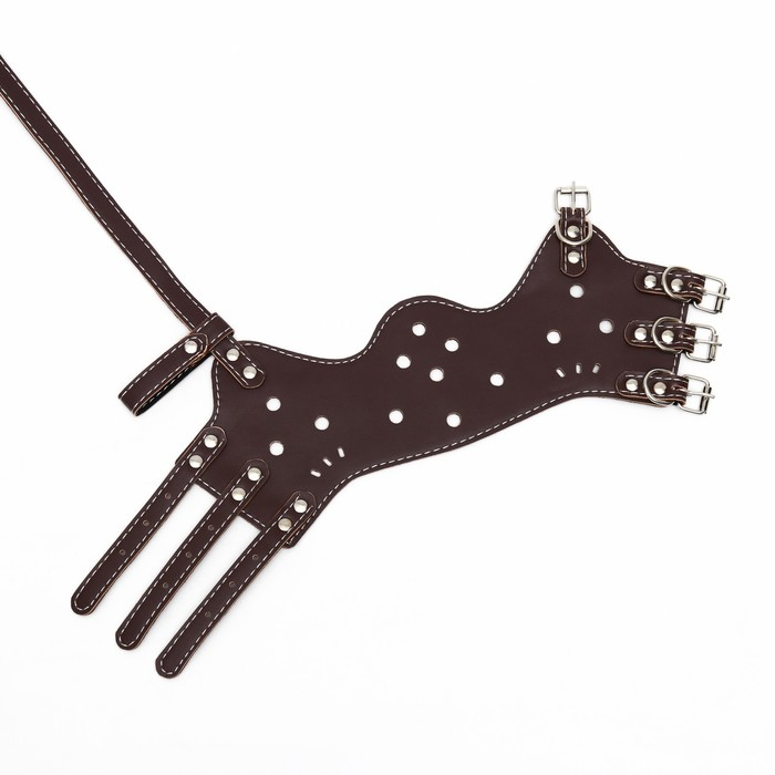 Намордник из прессованной кожи регулируемый, №4, ДН 8,8 см, ОМ 29-35 см, коричневый Намордник из прессованной кожи регулируемый, №4, ДН 8,8 см, ОМ 29-35 см, коричневый