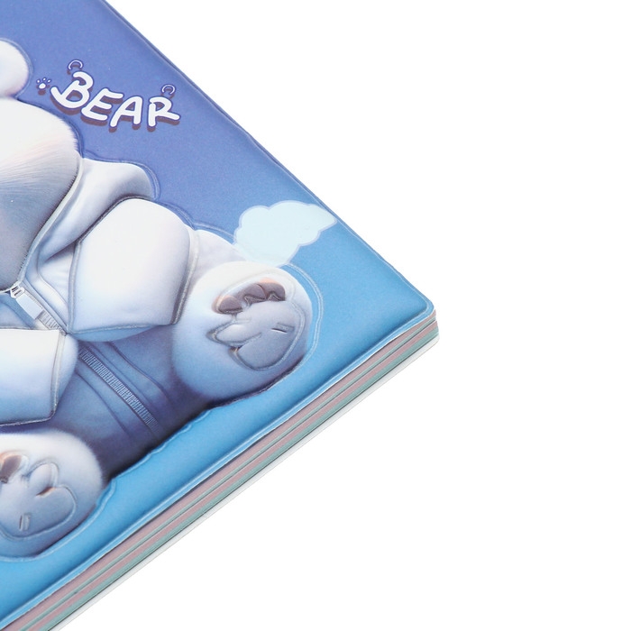 Записная книжка подарочная на гребне 80л,линия, цветной блок,обложка ПВХ 3D Мишка(17,6х13,5см) 105 Записная книжка подарочная на гребне 80л,линия, цветной блок,обложка ПВХ 3D Мишка(17,6х13,5см) 105