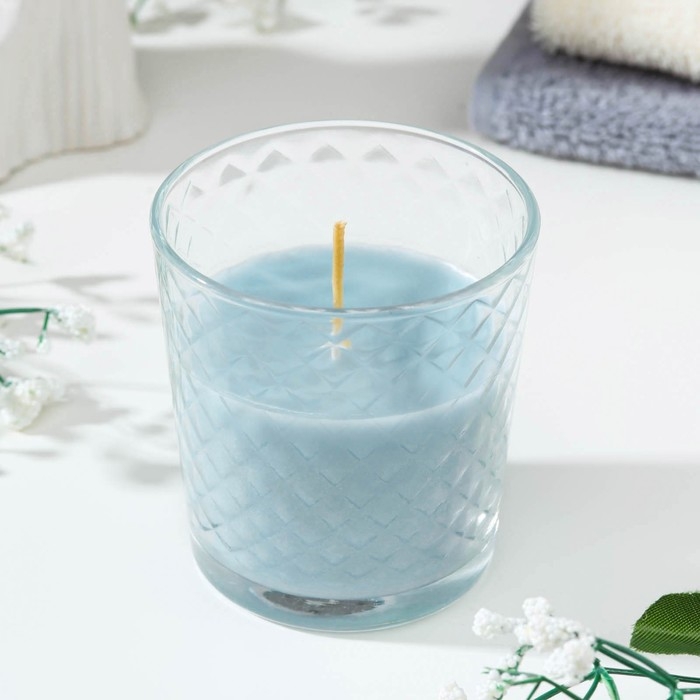 Свеча ароматическая в стакане  Свеча ароматическая в стакане "Карибский кокос", подарочная упаковка, 8х8,5 см, 30 ч