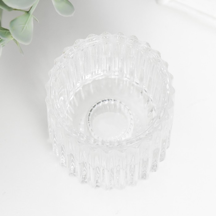 Подсвечник стекло на 1 свечу "Долли" d-2,5 см, 4 см прозрачный 6х5х5 см